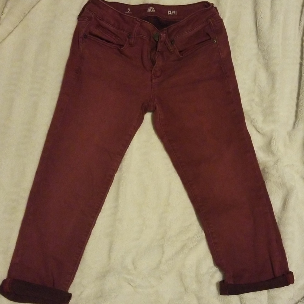 Maroon Capri Pants